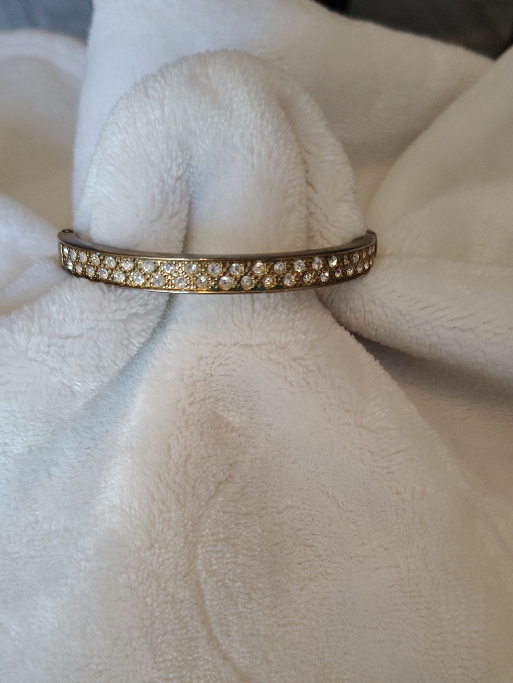 Gold Crystal Pave Bangle Bracelet